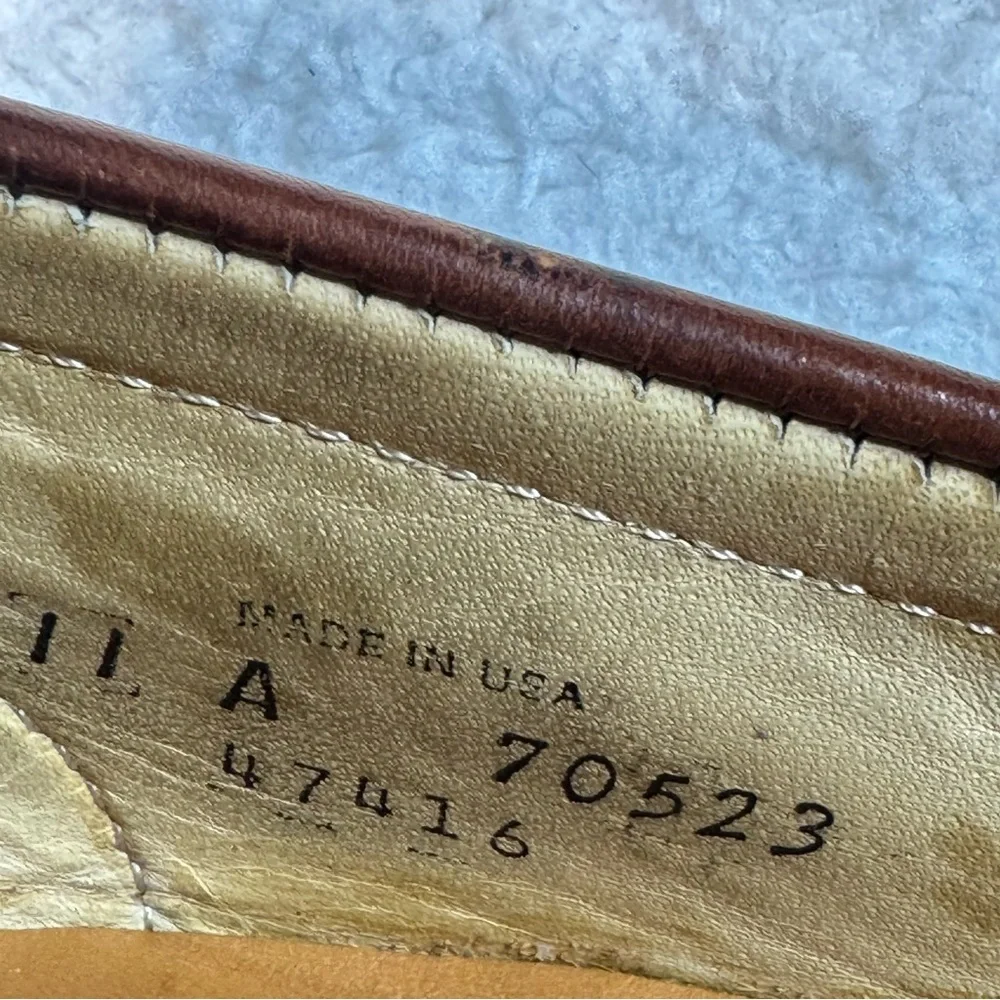 Allen‎ Edmonds Springvale Leather Brown Kiltie Slip On Loafer Shoe Men 11A  US